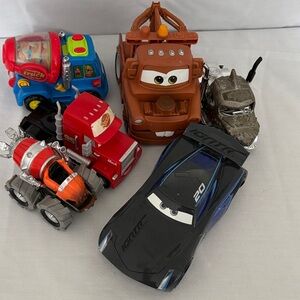 Disney Jackson storm car along with variety of other various vehicles